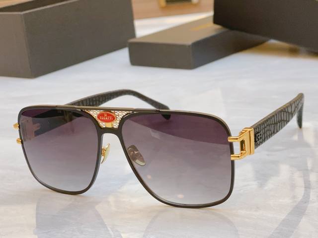 p320，【Bugatt*】布加*迪新款太阳镜，Model：12-Bk/Sz，Size：53口15-147 配送盒子