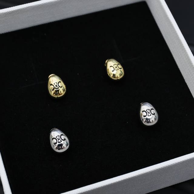 celine 凯旋门小金豆耳钉，Preclous新品 简单时尚耳钉火爆款出货 设计独特 前卫 美女必备款！