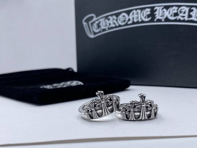 Chrome Hearts 克罗心墓碑十字架戒指质感没话说 几个十字架的连接即经典又霸气！非常好看情侣同款炸街配饰#789 10#P