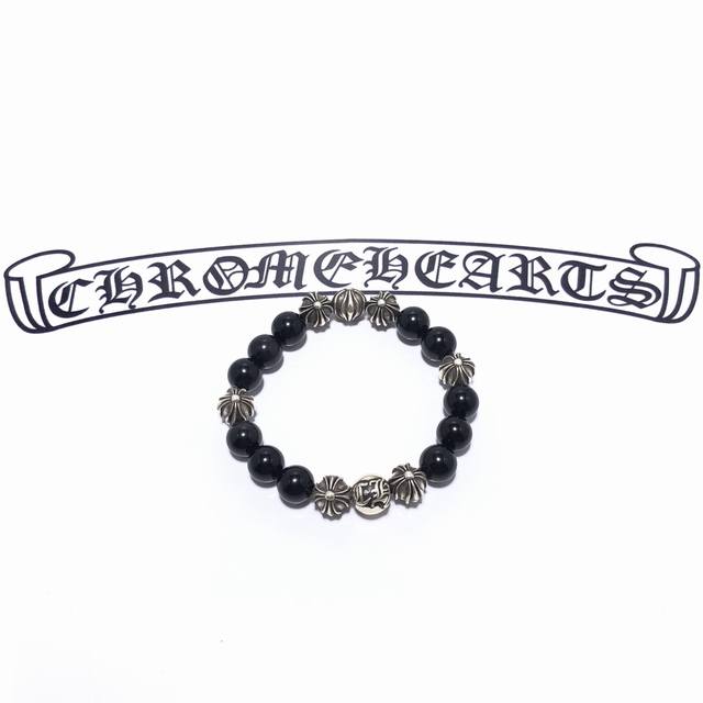 正品开版Chromehearts 克罗心8银黑曜石手链 8Mm 10Mm 实心珠子 无敌氧化 专柜随便对比. 在黑曜石手链中 8银是高端进阶玩家必备款. 所有珠