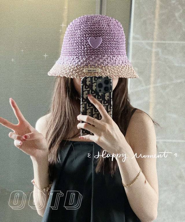 特 配防尘袋 Celine赛琳 2025新款度假彩虹甜酷风渔夫帽，大牌款超好搭配，赶紧入手！