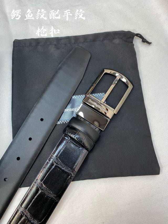 杰尼亚男士腰带- 宽度35Mm 316精品扣 精工打造 进口小牛皮 独特设计工艺 手感柔软 可以裁剪