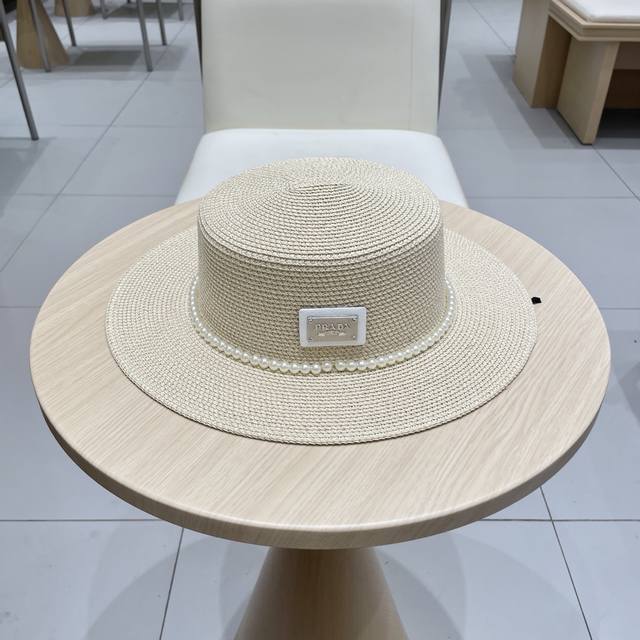 普拉达Prada新款礼帽，遮阳草帽，头围57Cm