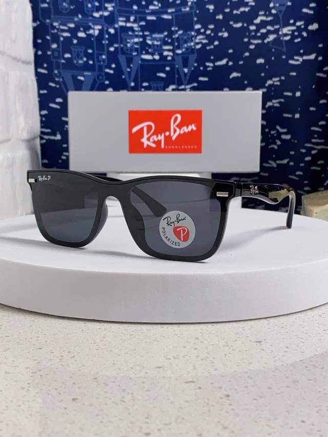 Rayban雷朋 偏光太阳镜 时尚小方框太阳镜男女通用潮流板材墨镜 Rb4487 Size：56口16-135
