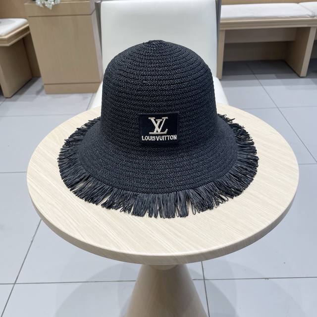 路易威登棒球帽 Louisvuitton新款草帽女I帽子你女毛边春夏季出游户外遮阳帽时