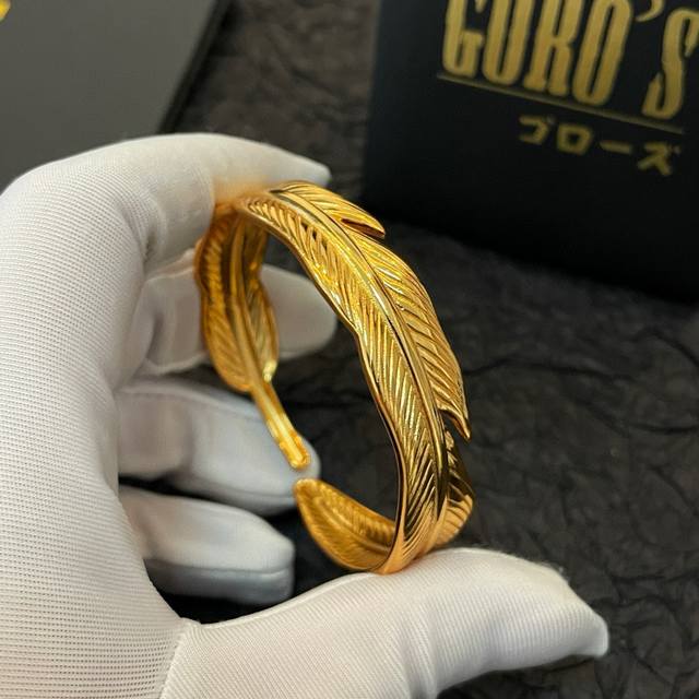 新品上架 Goro’S高桥吾郎羽毛开口手镯，顶级版本 认准独家拍摄 主攻高端市场 绝对区别普通版本！图片产品细节与Zp一致！原版制作工艺 精工品质 纯手工打造