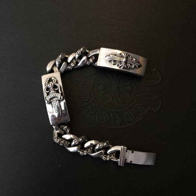 Chrome Hearts 克罗心手链 宝剑和十字花复古做旧手链
