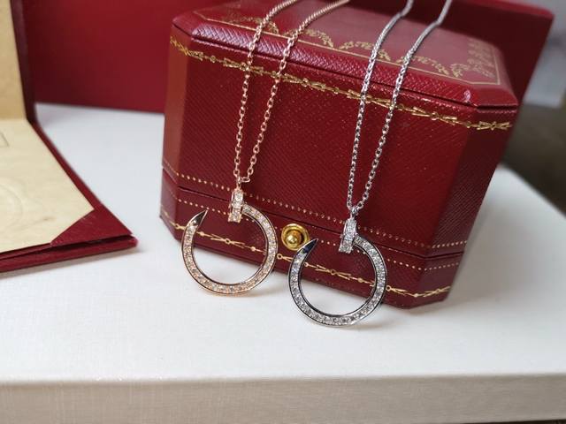 Cartier 卡地亚 满钻钉子项链 背部抛光处理 专柜一致 精选亚金材质电镀18K厚金 超美 p
