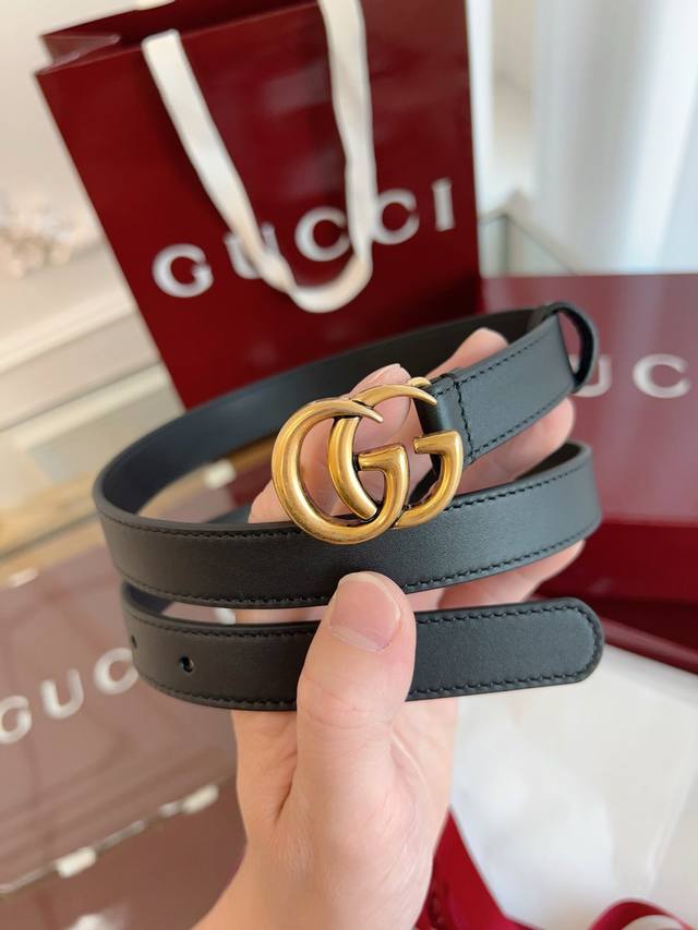 gucci古驰进口黑色牛皮 原版开模镀金扣，品质毋庸置疑 尺寸2.0厘米 顶级 原单110