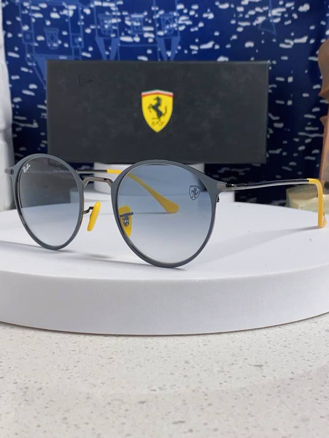 rayban雷朋法拉利联名 2025新款欧美潮流眼镜圆形金属太时尚百搭男女款开车驾驶眼镜 Rb3602 Size:51口21-140