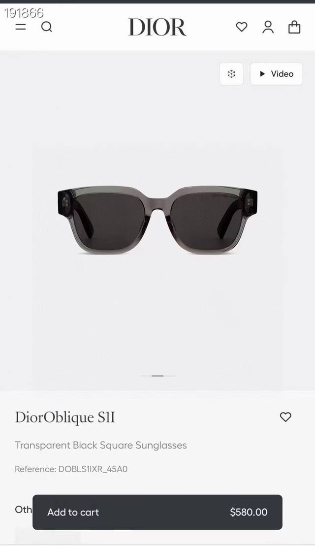 dior Model：Dioroblique S1F Size：53口19-145