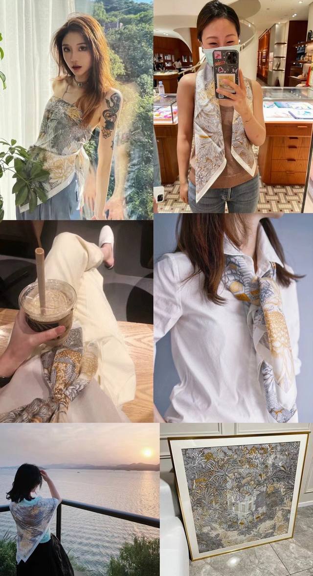 shms2149爱马仕 热带丛林版福宝 90Cm真丝方巾 爱马仕的第一家专卖店于1880年开设在巴黎的福宝大道上，坐落于一栋规模适中的宅邸中，楼中设有马鞍制造工