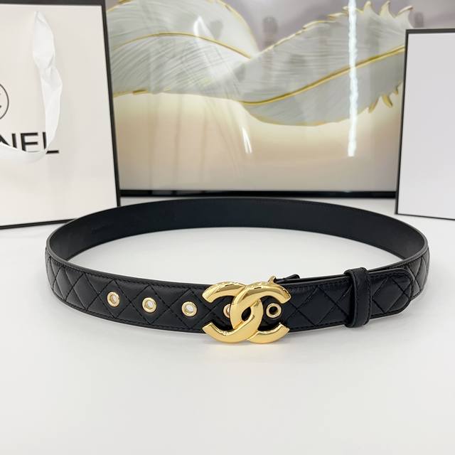 chanel 3.0Cm 双面头层羊皮 原厂皮料订制 质感柔软 做工精细 搭配铜扣