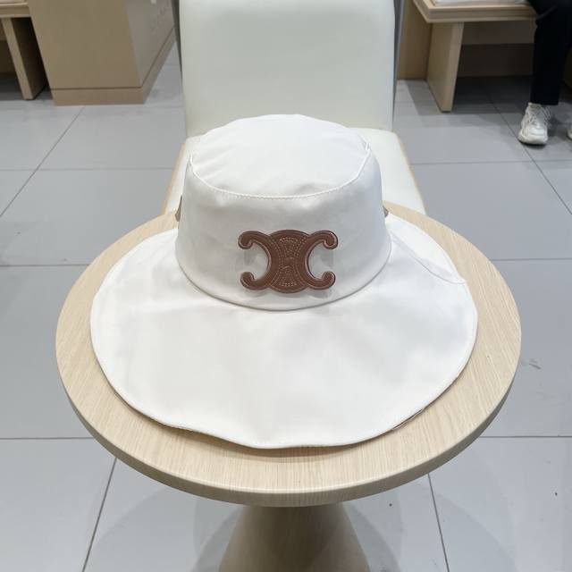 塞琳Celine渔夫帽双色蝴蝶结女夏季大檐遮脸太阳帽子韩版潮百搭蝴蝶结沙滩凉帽轻松舒适