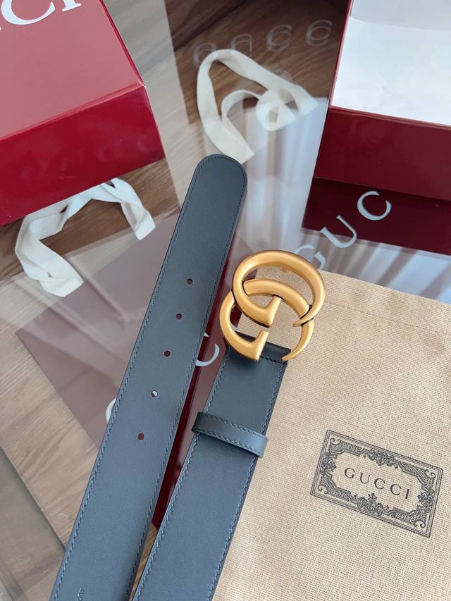 gucci 表面头层小牛皮 宽度4.0Cm 专柜新版Logo横标，原版进口南非皮底，精品双G铜扣 高端品质，不惧对比。顶级 原单120