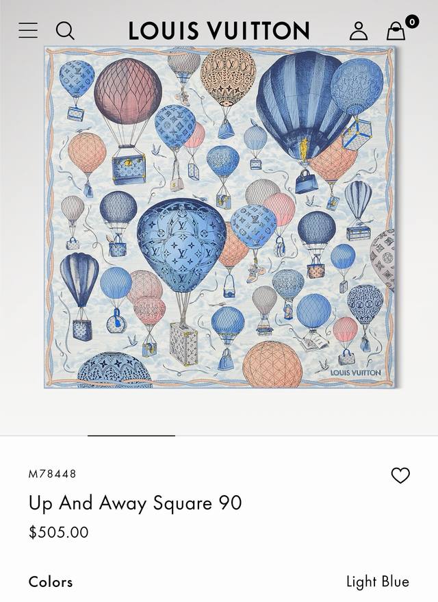 slv2517 18姆米双面 90X90Cm斜纹真丝 Lv Up And Away
