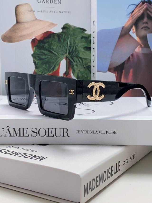 chanel香奈儿 2025新款墨镜太阳镜女男夏防晒潮防紫外线眼镜网红开车大脸方框眼镜