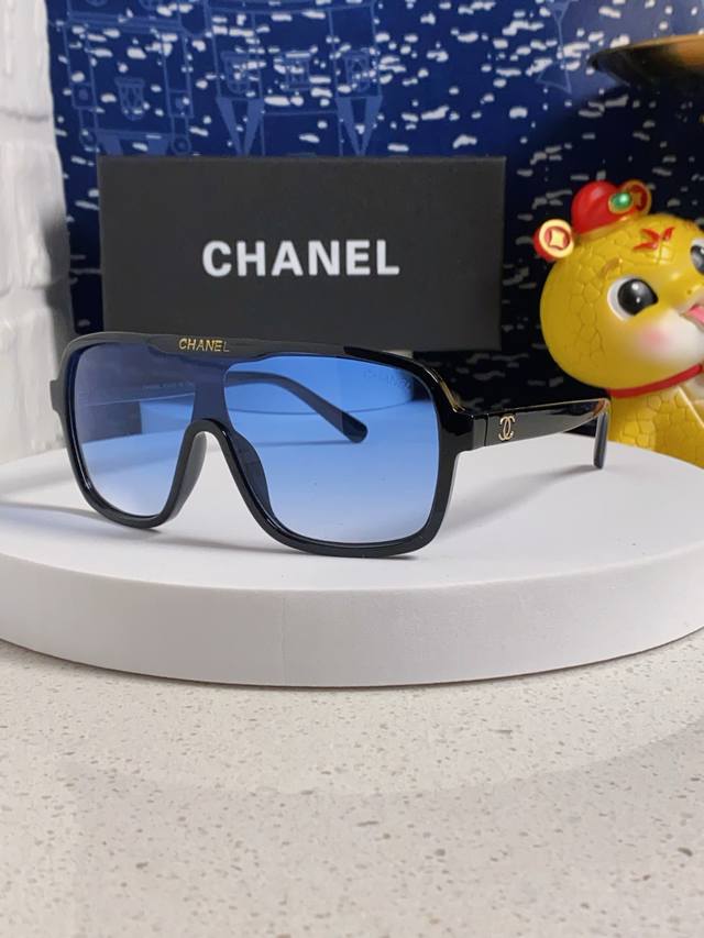 chanel香奈儿 2025新款小香墨镜熊猫滑雪镜黑白防风太阳镜大框连体镜片护目镜女遮阳