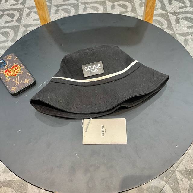 celine 赛琳 新款遮阳渔夫帽防晒沙滩盆帽潮女蝴蝶结大檐布帽沿帽子好看