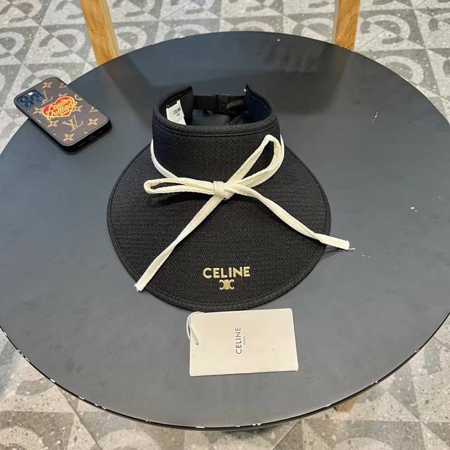 赛琳Cellne蝴蝶结元素时尚韩版女生夏天空顶帽 可扎马尾无顶太阳帽 防紫外线