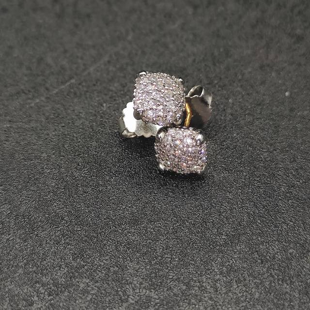 david Yurman 9Mm四爪满钻耳钉。 编号Dyeh-065