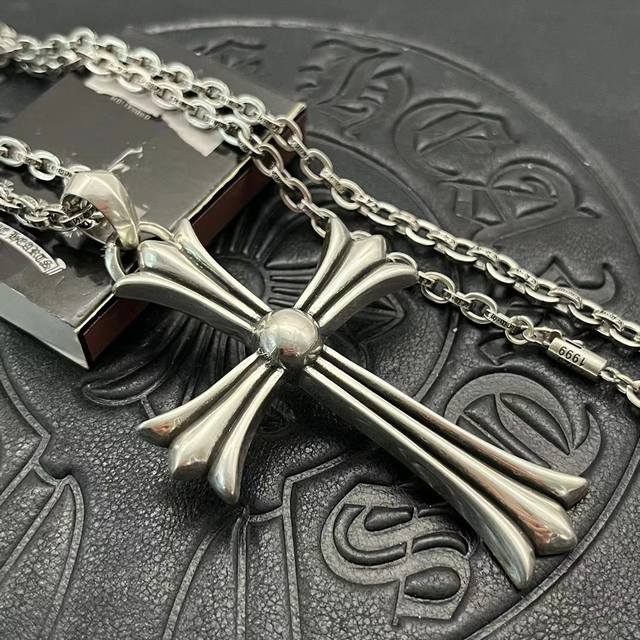 chrome Hearts高版本克罗心大号水滴十字架项链 尺码：60Cm