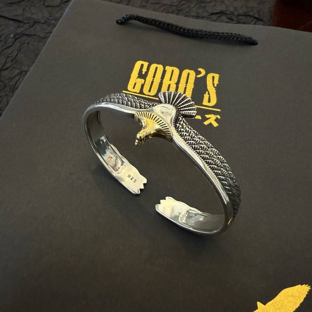 新品上架 Goro’S高桥吾郎飞点金鹰开口手镯 顶级版本 认准独家拍摄 主攻高端市场 绝对区别普通版本！图片产品细节与Zp一致！原版制作工艺 精工品质 纯手工打