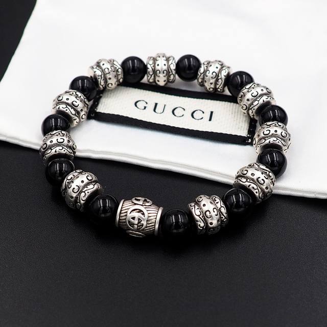 Gucci古奇复古黑耀石串珠手链Xb808