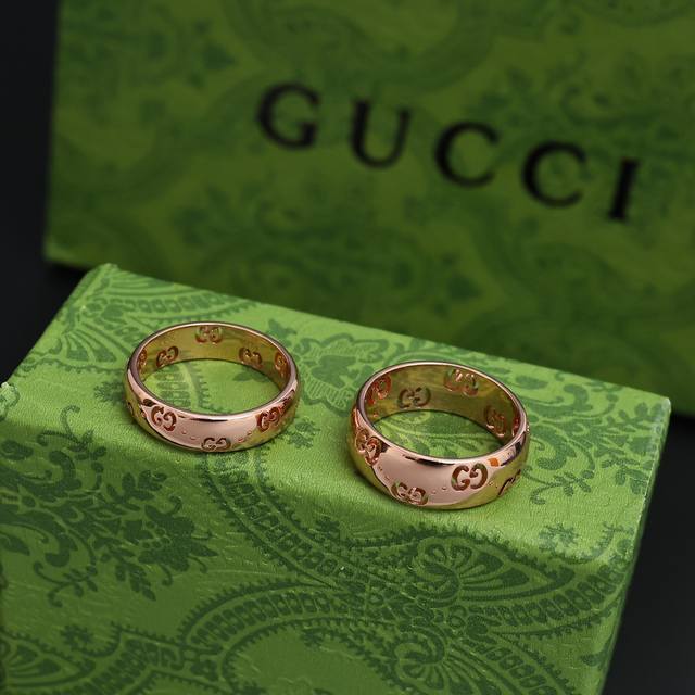 gucci古驰新款孤面双G情侣戒指 颜色 玫瑰全色 重量 3G左右 码数 6-11# 风格 简约时尚