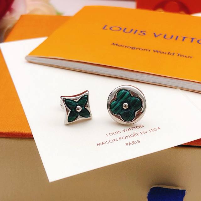 编号Led0209 Lv*最新款绿色贝母耳钉 一致Zp黄铜材质