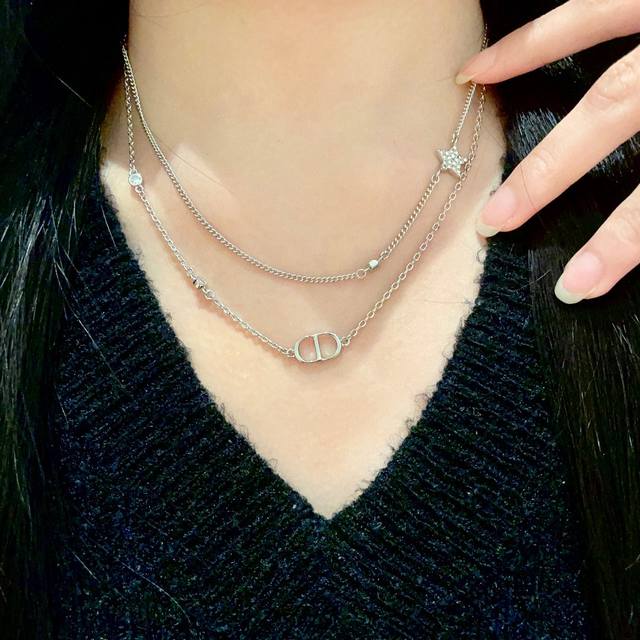 Dior 迪奥 中古 项链 专柜一致上新 精选原版一致 黄铜材质 甜美气质高雅.