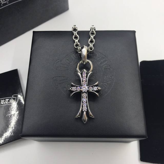 Chrome Hearts 克罗心 大号镶钻十字架吊坠字母链 白铜材质 进口电镀工艺 精工打造