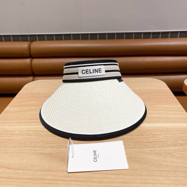 赛琳Celine空顶鸭舌遮阳帽子女春夏防晒紫外线百搭草帽字母新款网红Ins