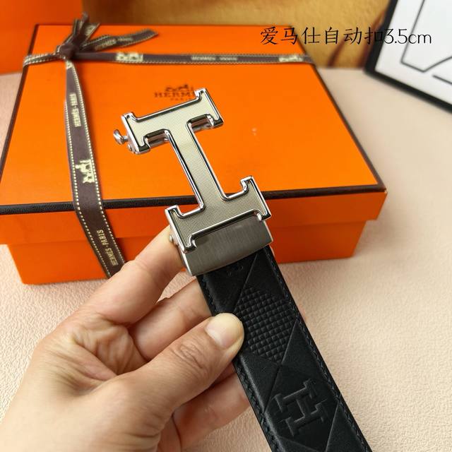特 品牌 爱马仕 新款进口小牛皮 手感细腻柔软 搭配纯钢自动精品钢扣 宽度 3.5Cm