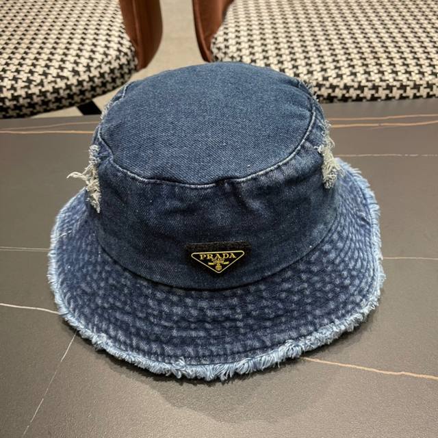 prada 普拉达 牛仔破洞渔夫帽 时尚潮流 高端做工 细节看实拍哦