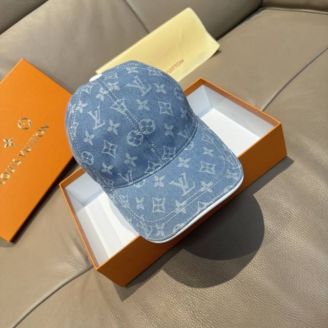 配盒子布袋 Lv路易威登新款原单棒球帽 Lv牛仔提花 专柜1:1开模订制 原版帆布面料+头层牛皮 轻盈透气 质量超赞 基础头围56 贴片可调节