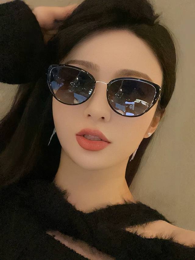 Gucci-偏光太阳镜 2025开春新款 潮流爆款 时尚圆框偏光太阳镜 高品质 佩戴舒适 网红潮款墨镜 女士高清偏光太阳镜 高品质Tr镜框 型号 G8641