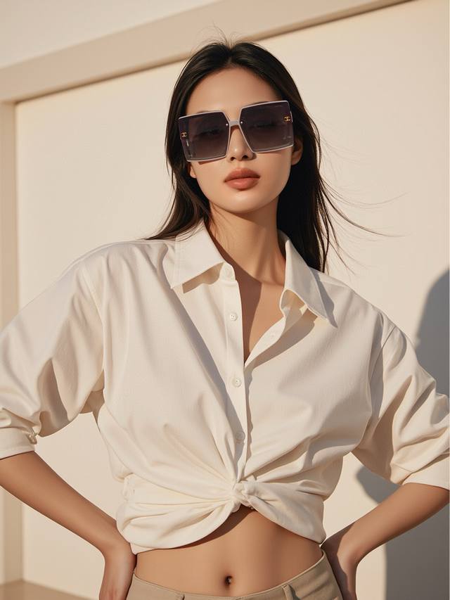 Chanel 香奈儿 2025新款潮流爆款 时尚方框太阳镜 佩戴舒适 网红潮款墨镜 女士高清加厚偏光太阳镜 高品质Tr镜框 型号Ch5250