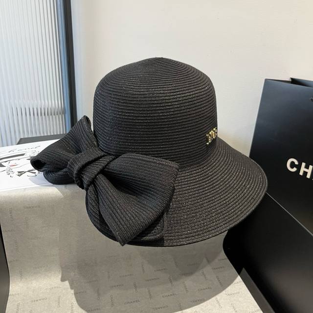 dior迪奥新款蝴蝶结草帽 头围57Cm