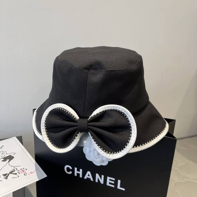 chanel香奈儿蝴蝶结渔夫帽 名媛气质款 头围57Cm