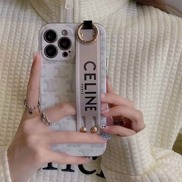 赛琳Celine直边波点相框 手腕带手机壳 全包磨砂软壳 凹造型神器 型号 为了不出现报错型号 请打开本机查看手机设置显示的型号 iphone16系列更新 ip