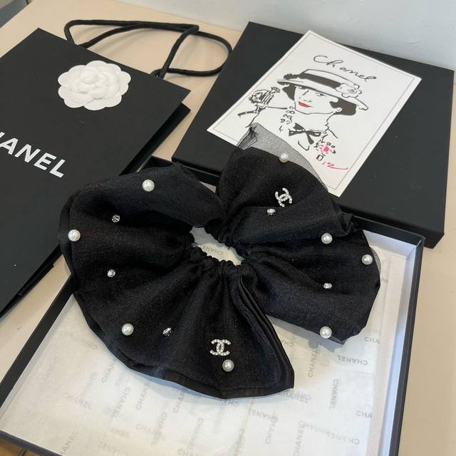 chanel香奈儿高级发圈 带手工钉珠