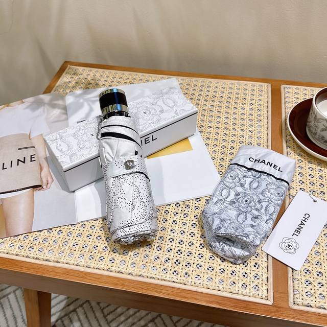 Chanel 香奈儿 雪花新款爆款五折手动折叠晴雨伞 选用台湾进口Uv防紫外线伞布 原单代工级品质