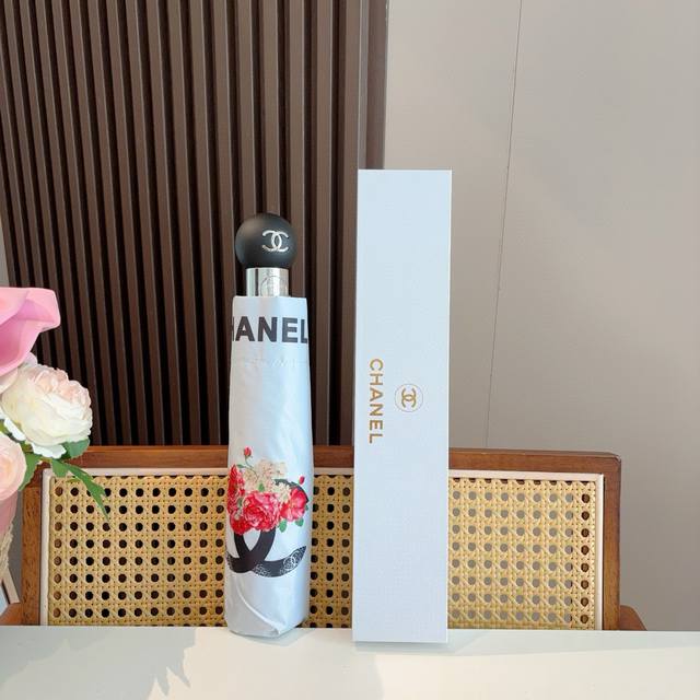 Chanel 香奈儿 三折自动折叠晴雨伞 选用台湾进口Uv防紫外线伞布 原单代工级品质