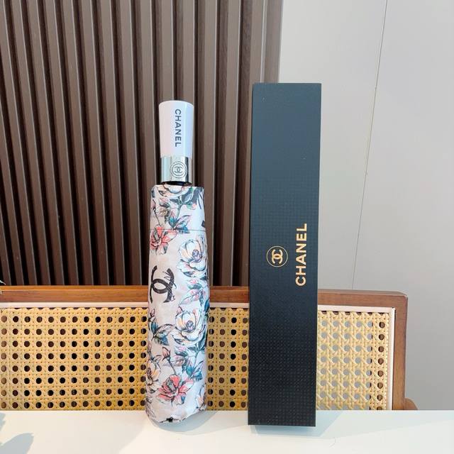 Chanel 香奈儿 三折自动折叠晴雨伞 选用台湾进口Uv防紫外线伞布 原单代工级品质