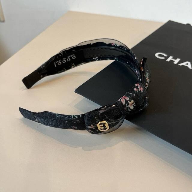 gucci古奇 2025新款碎花头箍 蝴蝶结发箍