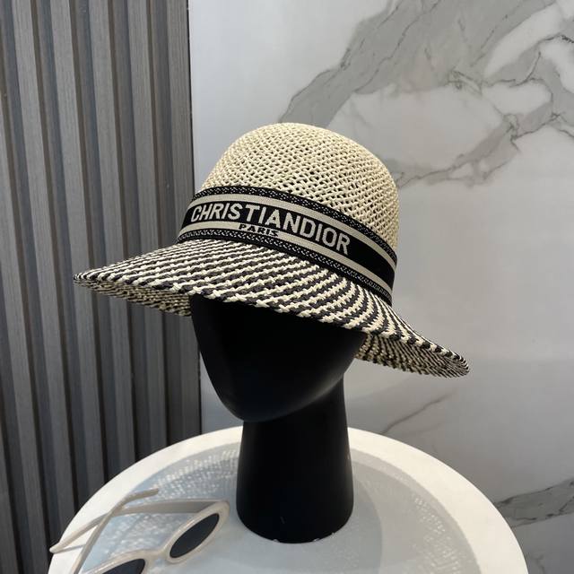 迪奥 Dior草帽 名媛风盆帽 高级细草制作 高端定制 头围57Cm