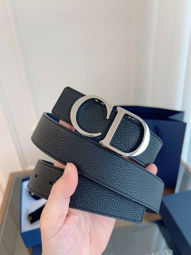 Dior 迪奥 加强版法国原厂皮料，黑色 蓝色全皮 品质毋庸置疑 没有更好 只有最好 尺寸3.5厘米