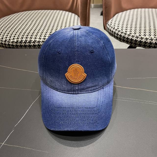 Moncler蒙口2025经典牛仔棒球帽，经典流行款轻盈透气！质量超赞，基础头围56，贴片可调节。