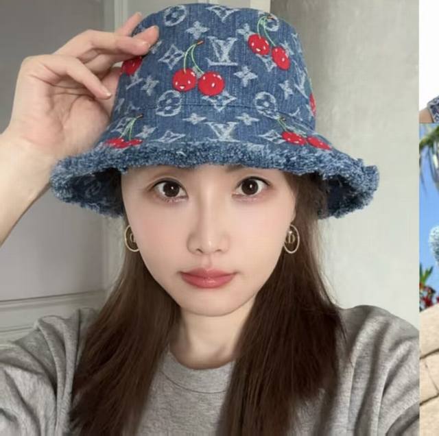 Lv路易威登原单刺绣渔夫帽 轻盈透气。完美版型，独家实物拍摄，男女适用
